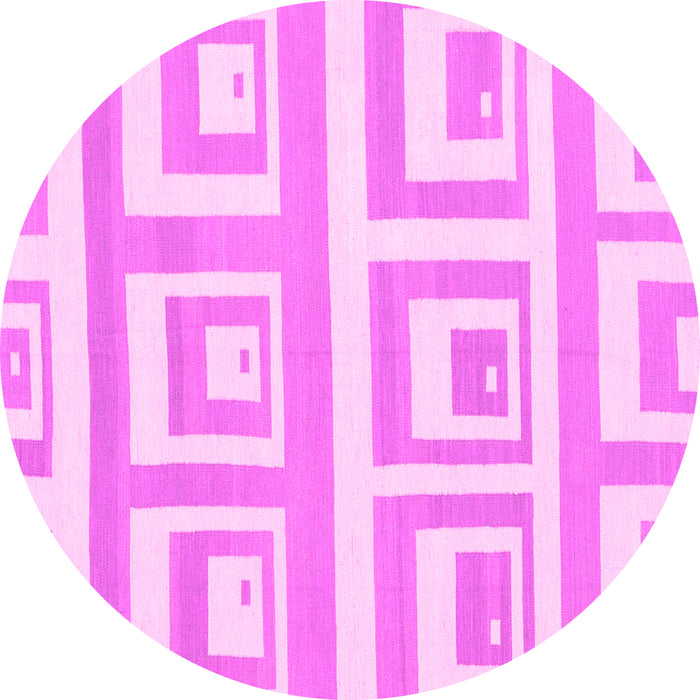Round Solid Pink Modern Rug, abs1922pnk