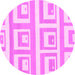 Round Solid Pink Modern Rug, abs1922pnk