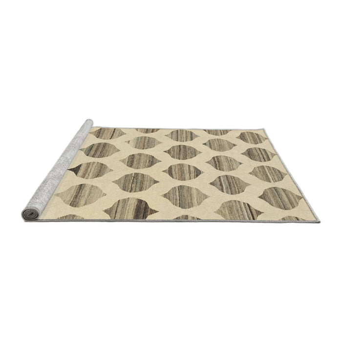 Sideview of Machine Washable Abstract Khaki Gold Rug, wshabs1923