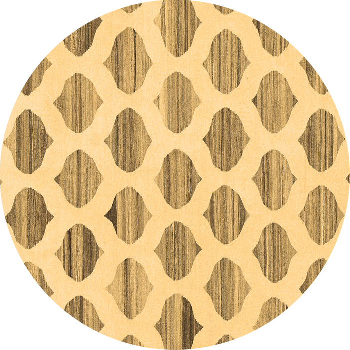 Round Solid Brown Modern Rug, abs1923brn