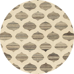Round Machine Washable Abstract Khaki Gold Rug, wshabs1923