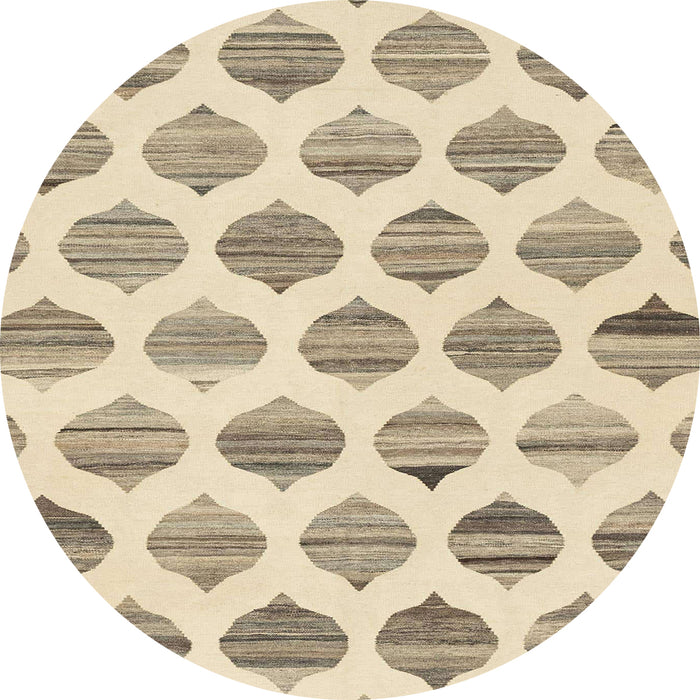 Round Machine Washable Abstract Khaki Gold Rug, wshabs1923
