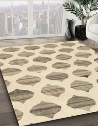 Abstract Khaki Gold Solid Rug, abs1923