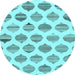 Round Machine Washable Solid Light Blue Modern Rug, wshabs1923lblu