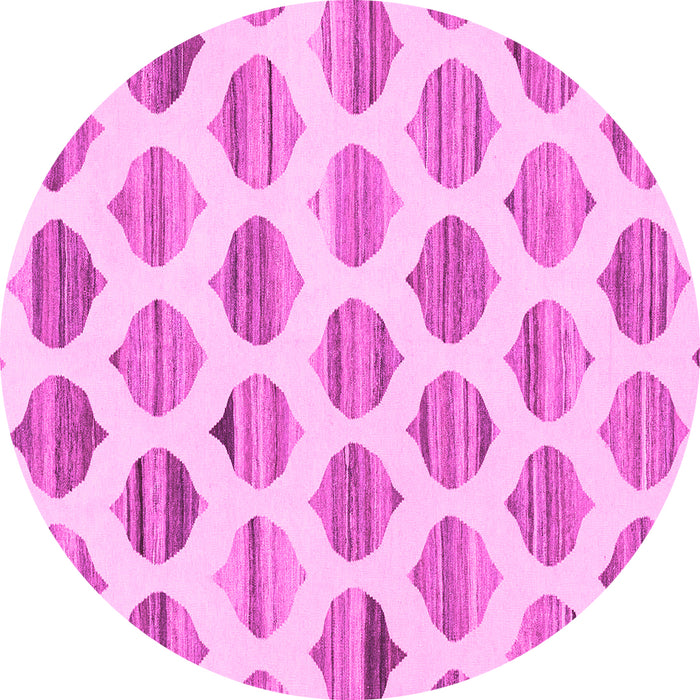 Round Solid Pink Modern Rug, abs1923pnk