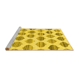 Sideview of Machine Washable Solid Yellow Modern Rug, wshabs1923yw