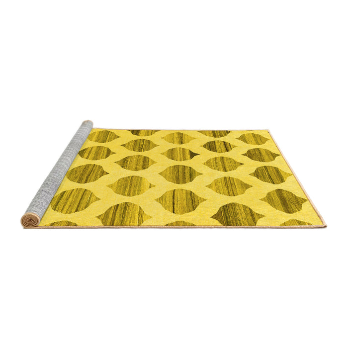 Sideview of Machine Washable Solid Yellow Modern Rug, wshabs1923yw