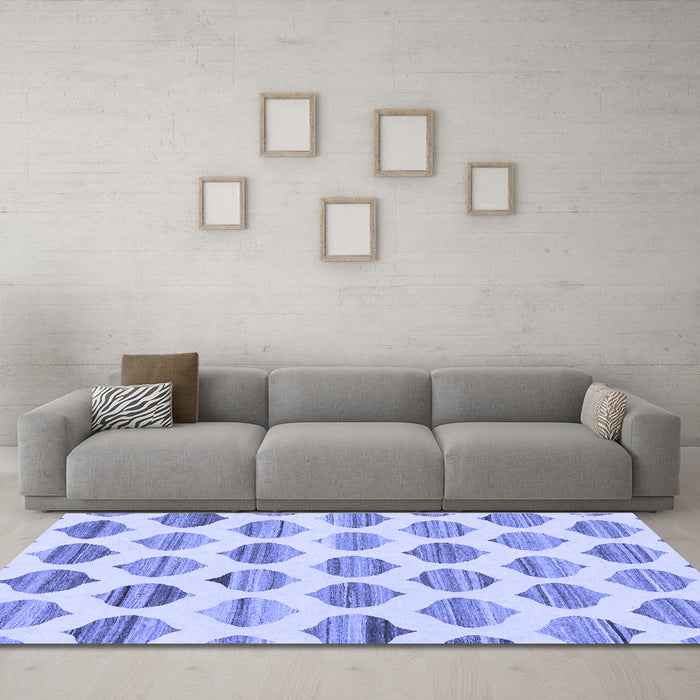 Machine Washable Solid Blue Modern Rug in a Living Room, wshabs1923blu