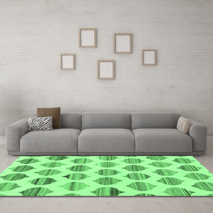 Machine Washable Solid Emerald Green Modern Area Rugs in a Living Room,, wshabs1923emgrn