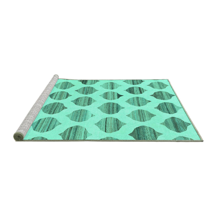 Sideview of Machine Washable Solid Turquoise Modern Area Rugs, wshabs1923turq