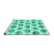 Sideview of Machine Washable Solid Turquoise Modern Area Rugs, wshabs1923turq