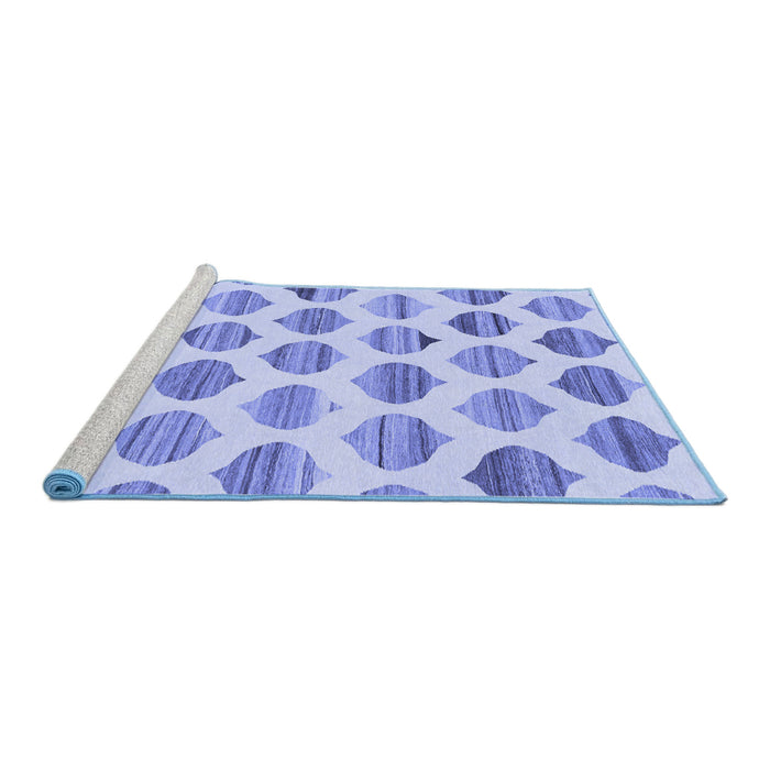 Sideview of Machine Washable Solid Blue Modern Rug, wshabs1923blu