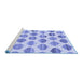 Sideview of Machine Washable Solid Blue Modern Rug, wshabs1923blu