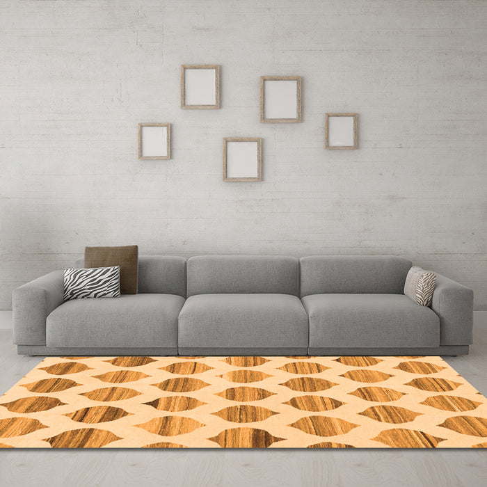 Machine Washable Solid Orange Modern Area Rugs in a Living Room, wshabs1923org