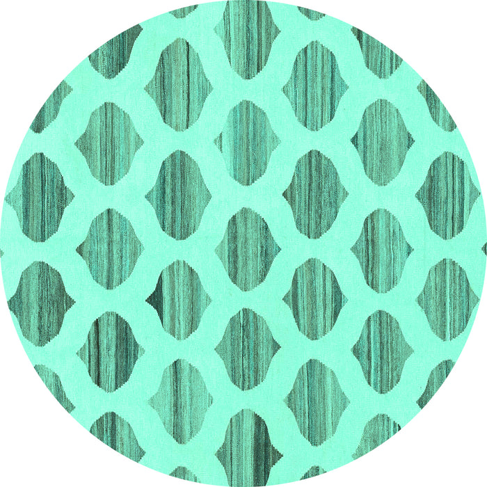Round Solid Turquoise Modern Rug, abs1923turq