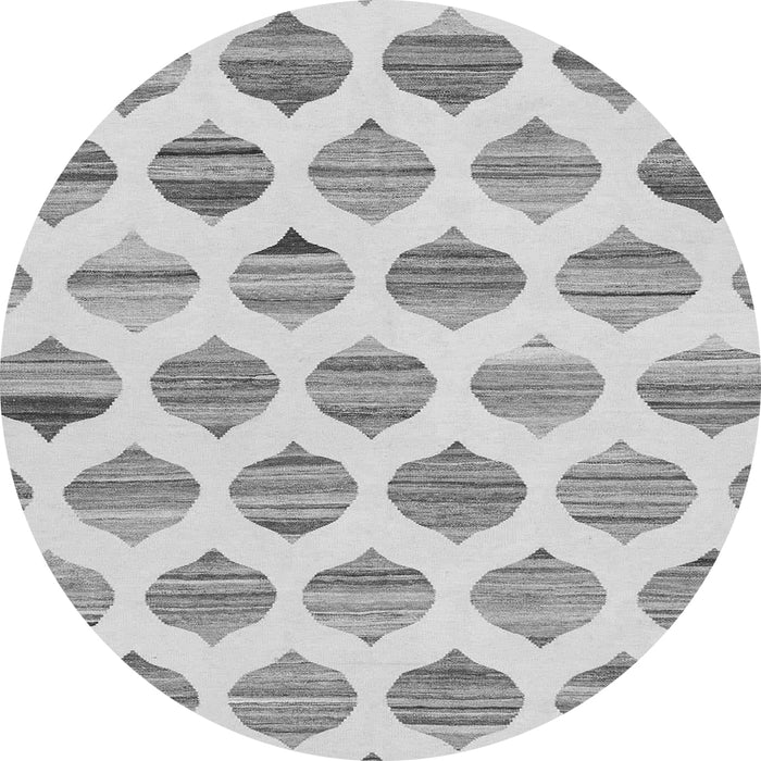 Round Machine Washable Solid Gray Modern Rug, wshabs1923gry