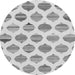 Round Machine Washable Solid Gray Modern Rug, wshabs1923gry