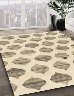 Machine Washable Abstract Khaki Gold Rug in a Family Room, wshabs1923