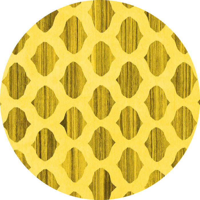 Round Solid Yellow Modern Rug, abs1923yw