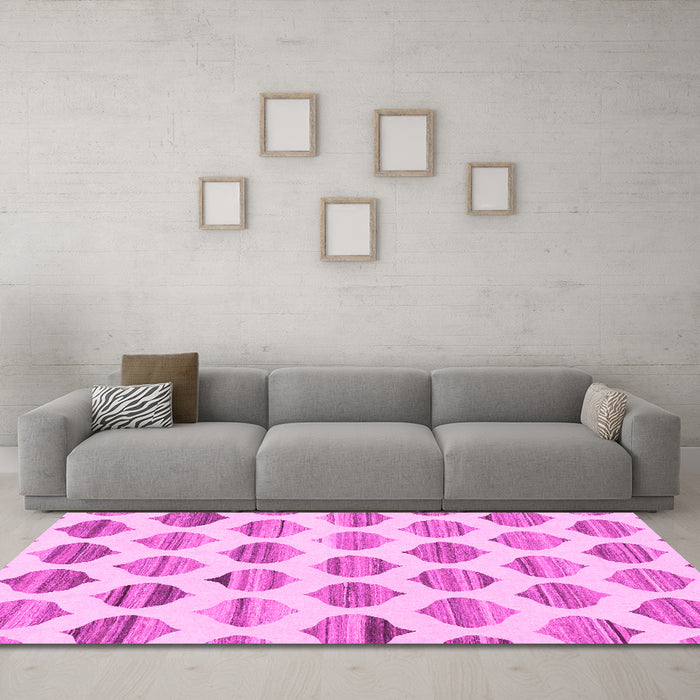 Machine Washable Solid Pink Modern Rug in a Living Room, wshabs1923pnk