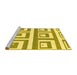 Sideview of Machine Washable Oriental Yellow Modern Rug, wshabs1924yw