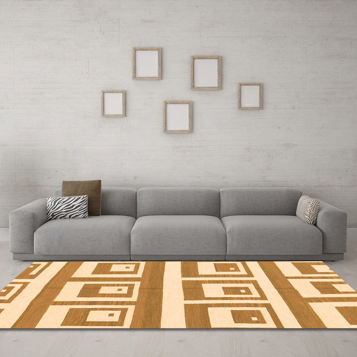 Machine Washable Oriental Orange Modern Area Rugs in a Living Room, wshabs1924org