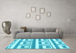 Machine Washable Oriental Light Blue Modern Rug in a Living Room, wshabs1924lblu