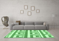 Machine Washable Oriental Emerald Green Modern Rug, wshabs1924emgrn