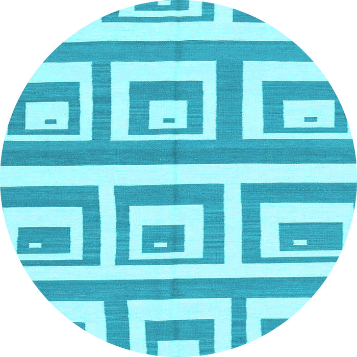 Round Oriental Light Blue Modern Rug, abs1924lblu
