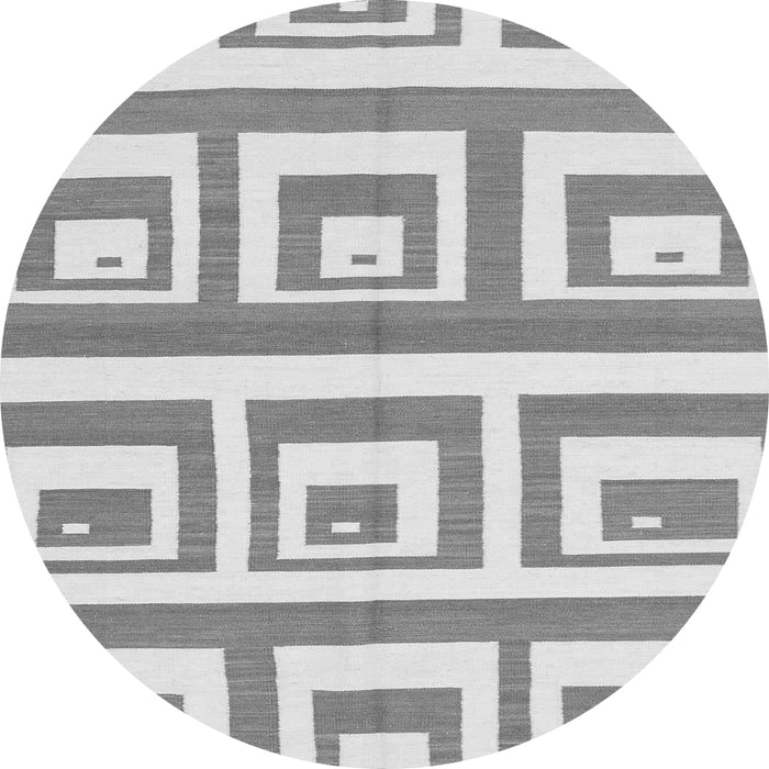 Round Machine Washable Oriental Gray Modern Rug, wshabs1924gry