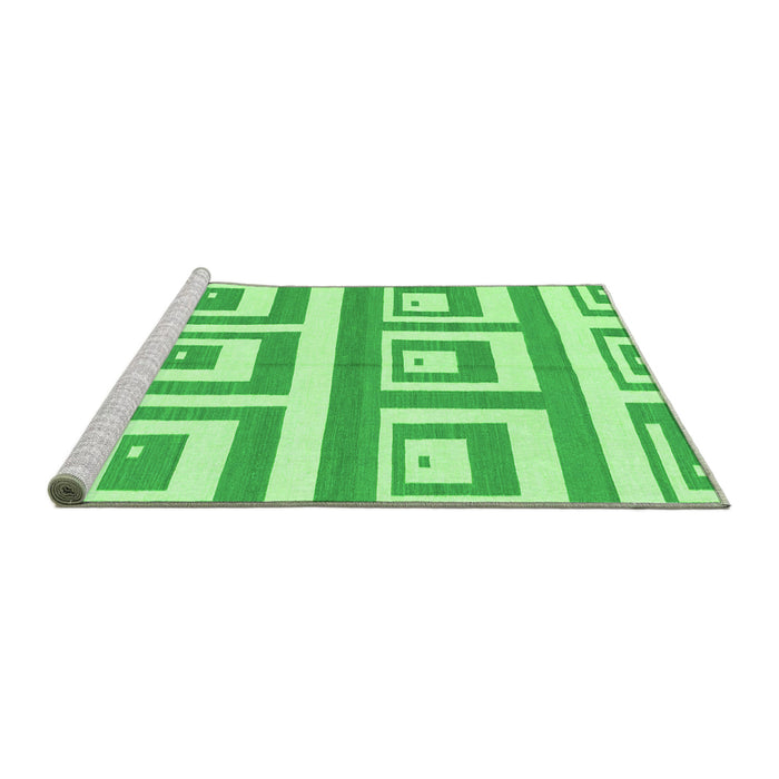 Sideview of Machine Washable Oriental Green Modern Area Rugs, wshabs1924grn
