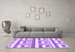 Machine Washable Oriental Purple Modern Area Rugs in a Living Room, wshabs1924pur