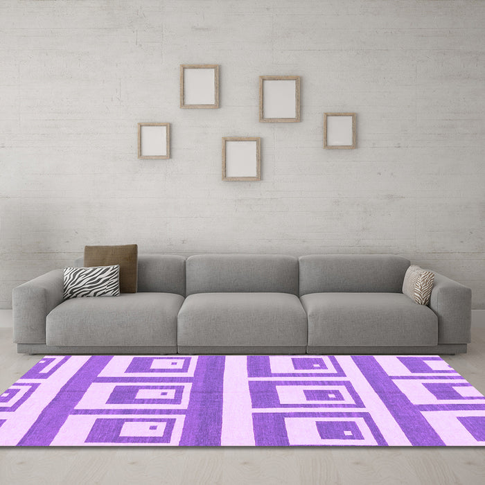 Machine Washable Oriental Purple Modern Area Rugs in a Living Room, wshabs1924pur