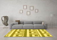 Machine Washable Oriental Yellow Modern Rug, wshabs1924yw