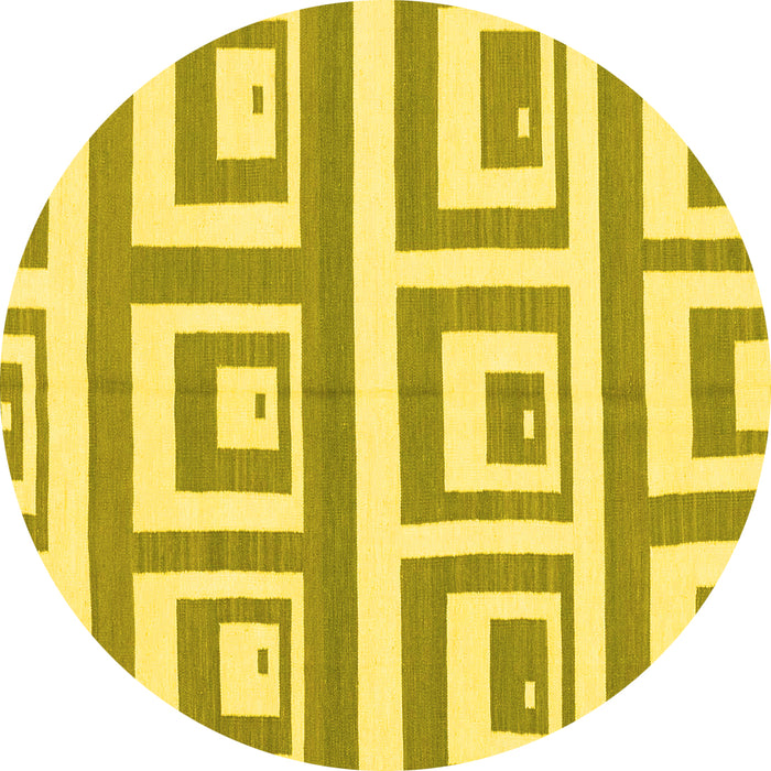 Round Oriental Yellow Modern Rug, abs1924yw
