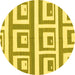 Round Oriental Yellow Modern Rug, abs1924yw