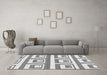 Machine Washable Oriental Gray Modern Rug in a Living Room,, wshabs1924gry