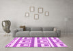 Machine Washable Oriental Pink Modern Rug in a Living Room, wshabs1924pnk