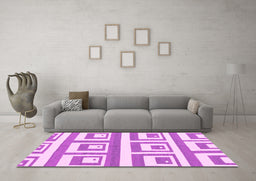 Machine Washable Oriental Pink Modern Rug in a Living Room, wshabs1924pnk