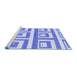 Sideview of Machine Washable Oriental Blue Modern Rug, wshabs1924blu