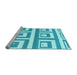 Sideview of Machine Washable Oriental Light Blue Modern Rug, wshabs1924lblu