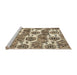 Sideview of Machine Washable Abstract Brown Rug, wshabs1925