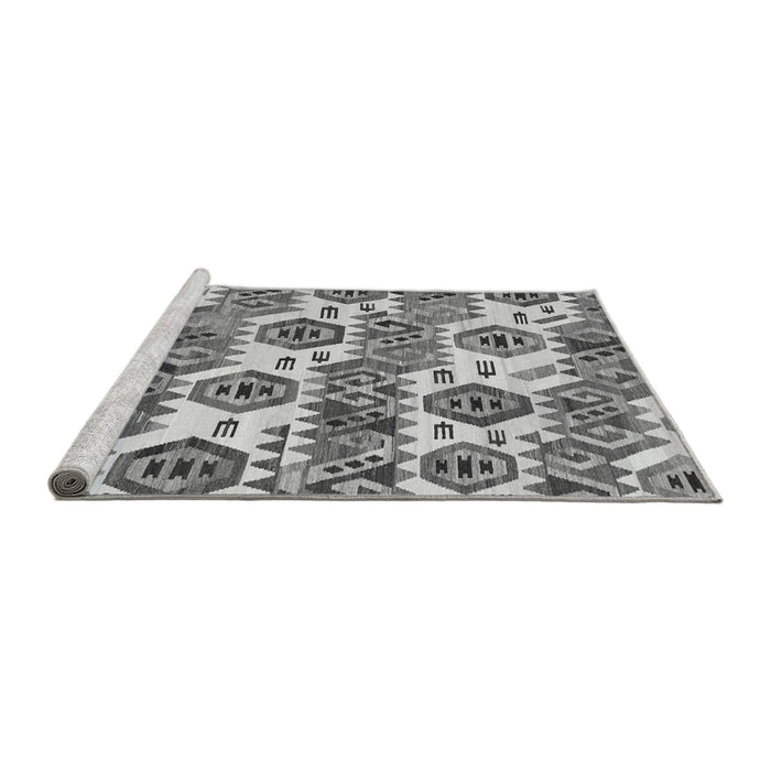 Sideview of Machine Washable Abstract Gray Modern Rug, wshabs1925gry