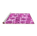 Sideview of Machine Washable Abstract Pink Modern Rug, wshabs1925pnk