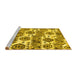 Sideview of Machine Washable Abstract Yellow Modern Rug, wshabs1925yw