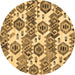 Round Machine Washable Abstract Brown Modern Rug, wshabs1925brn