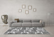 Machine Washable Abstract Gray Modern Rug in a Living Room,, wshabs1925gry