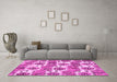 Machine Washable Abstract Pink Modern Rug in a Living Room, wshabs1925pnk