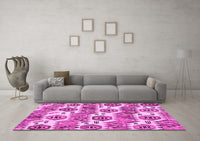 Machine Washable Abstract Pink Modern Rug, wshabs1925pnk