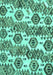 Machine Washable Abstract Turquoise Modern Area Rugs, wshabs1925turq